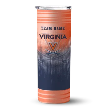Personalized Virginia Cavaliers Swirl Texture Blue Skinny Tumbler