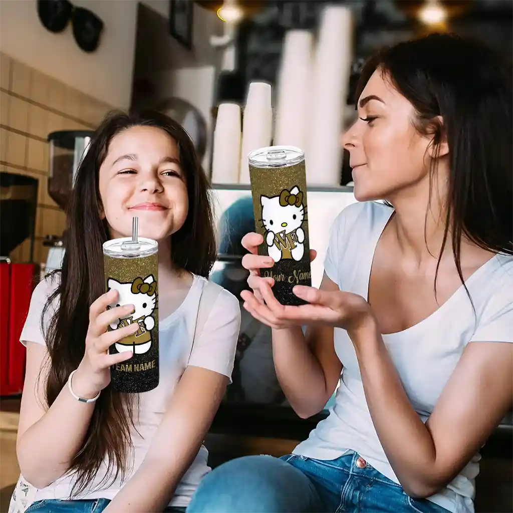personalized-wake-forest-demon-deacons-hello-kitty-gold-black-skinny-tumbler-trendy.webp