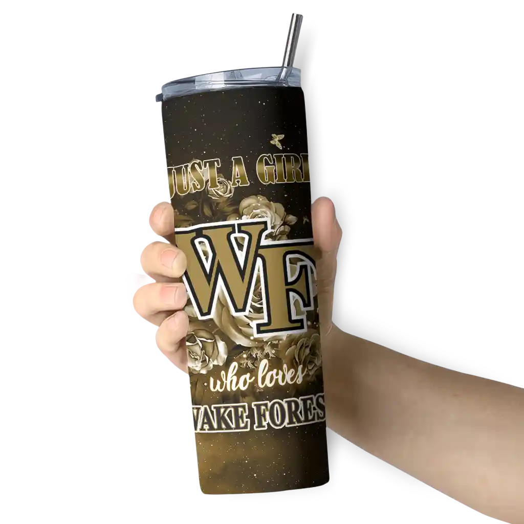 personalized-wake-forest-demon-deacons-rose-romance-gold-black-skinny-tumbler-premium-grade.webp