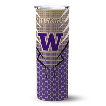 Personalized Washington Huskies Chevron Stripes Purple Skinny Tumbler