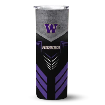 Personalized Washington Huskies Hexagon Honeycomb Purple Black Skinny Tumbler