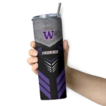 personalized-washington-huskies-hexagon-honeycomb-purple-black-skinny-tumbler-best-selling.webp