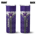 personalized-washington-huskies-sparkle-drip-purple-skinny-tumbler-best-selling.webp