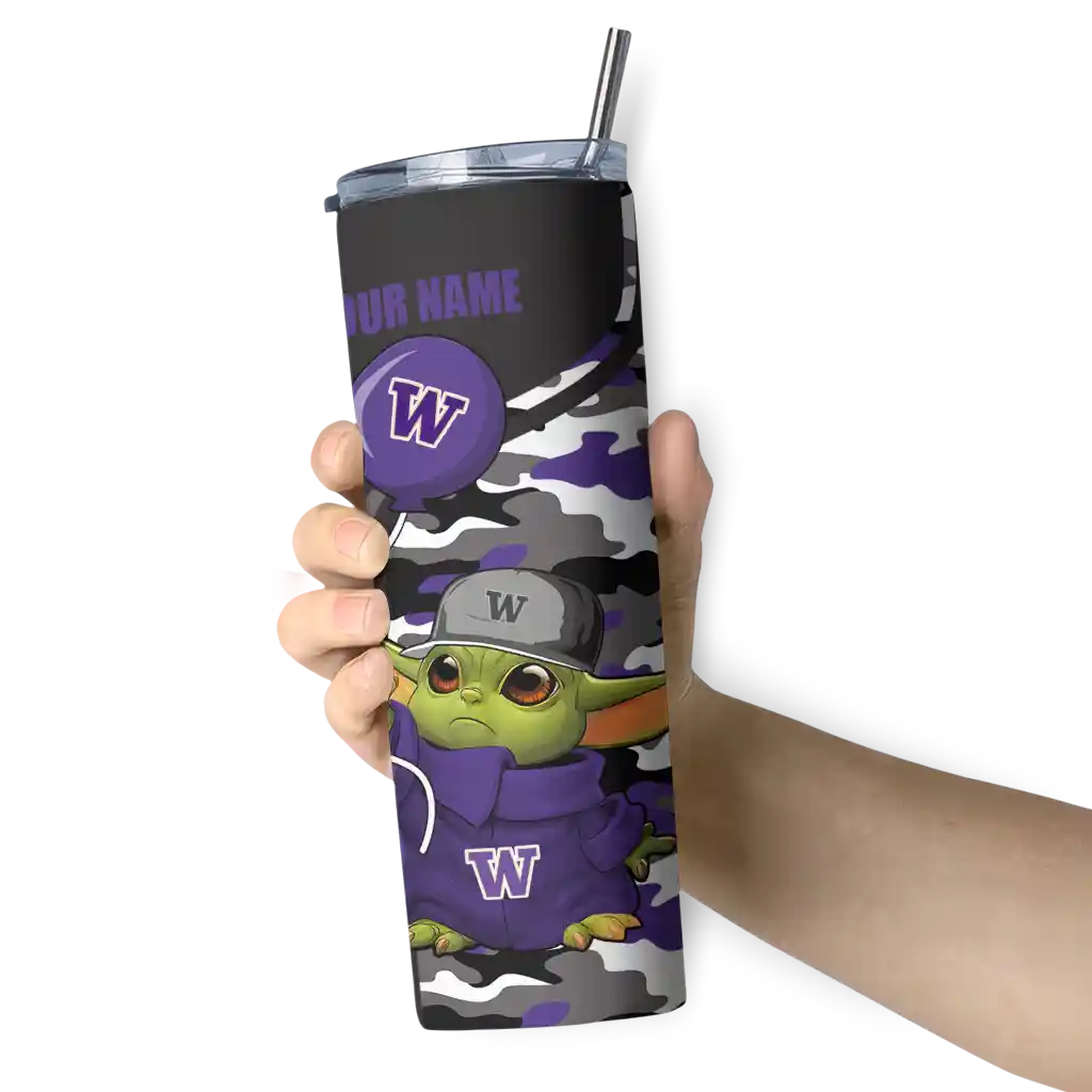 personalized-washington-huskies-yoda-camo-purple-black-skinny-tumbler-premium-grade.webp