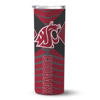 Personalized Washington State Cougars Camo Texture Crimson Skinny Tumbler
