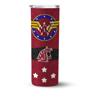Personalized Washington State Cougars Star Cluster Crimson Skinny Tumbler