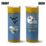 personalized-west-virginia-mountaineers-pixel-fade-blue-skinny-tumbler-best-selling-1.webp