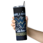personalized-west-virginia-mountaineers-rose-romance-blue-black-skinny-tumbler-best-selling-1.webp