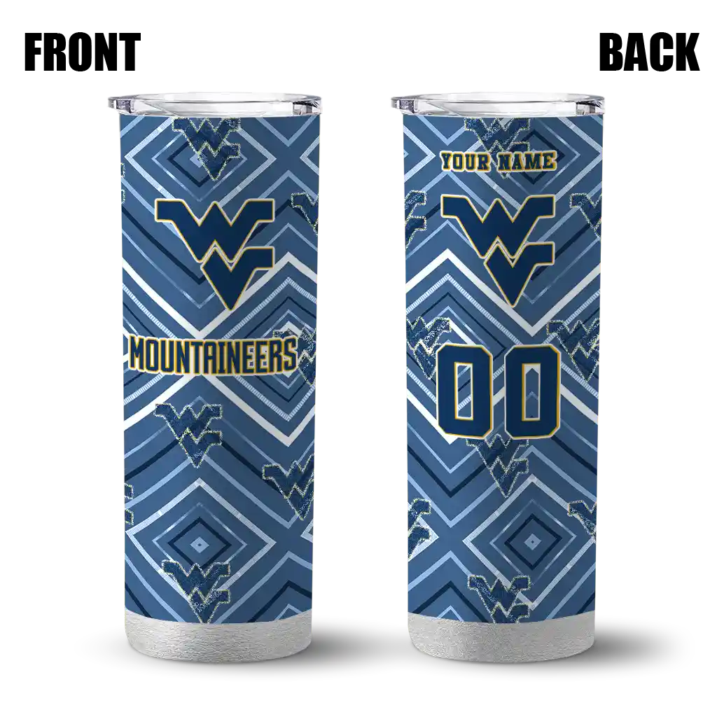 personalized-west-virginia-mountaineers-zipper-leopard-blue-skinny-tumbler-fashion-forward.webp