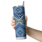 personalized-west-virginia-mountaineers-zipper-leopard-blue-skinny-tumbler-best-selling.webp