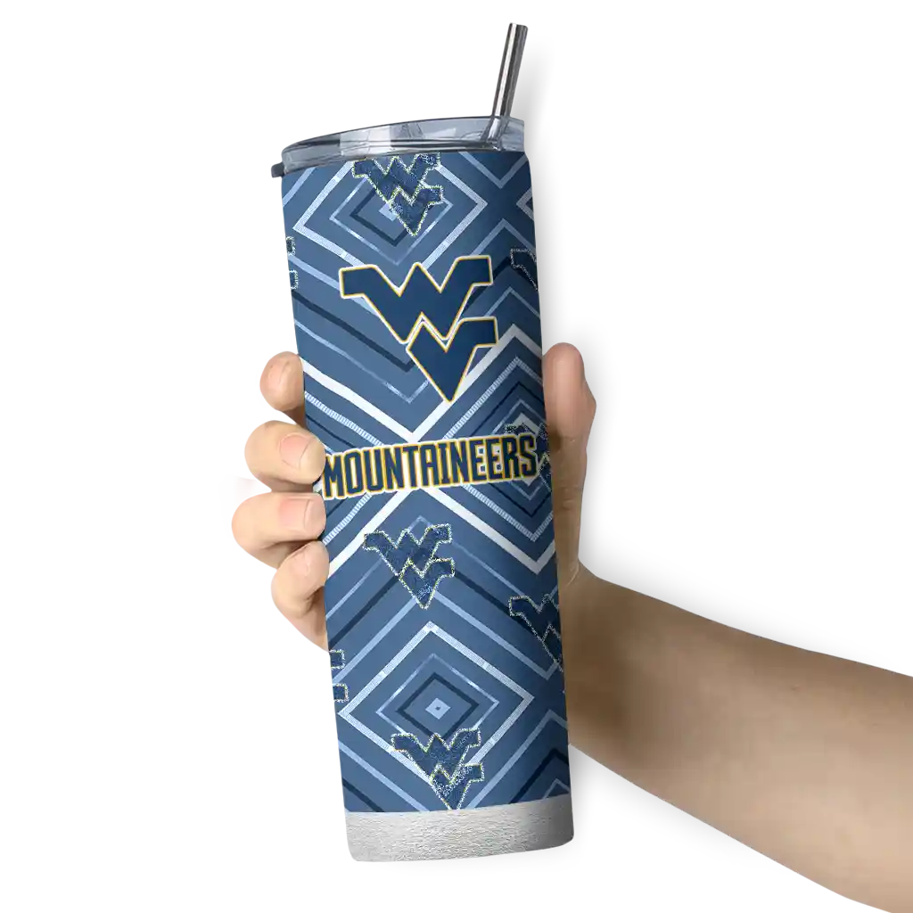 personalized-west-virginia-mountaineers-zipper-leopard-blue-skinny-tumbler-premium-grade.webp