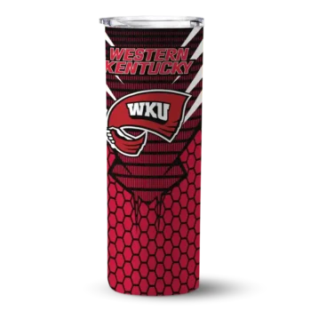 Personalized Western Kentucky Hilltoppers Chevron Stripes Red Skinny Tumbler