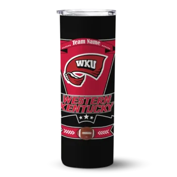Personalized Western Kentucky Hilltoppers Helmet Belt Red Black Skinny Tumbler