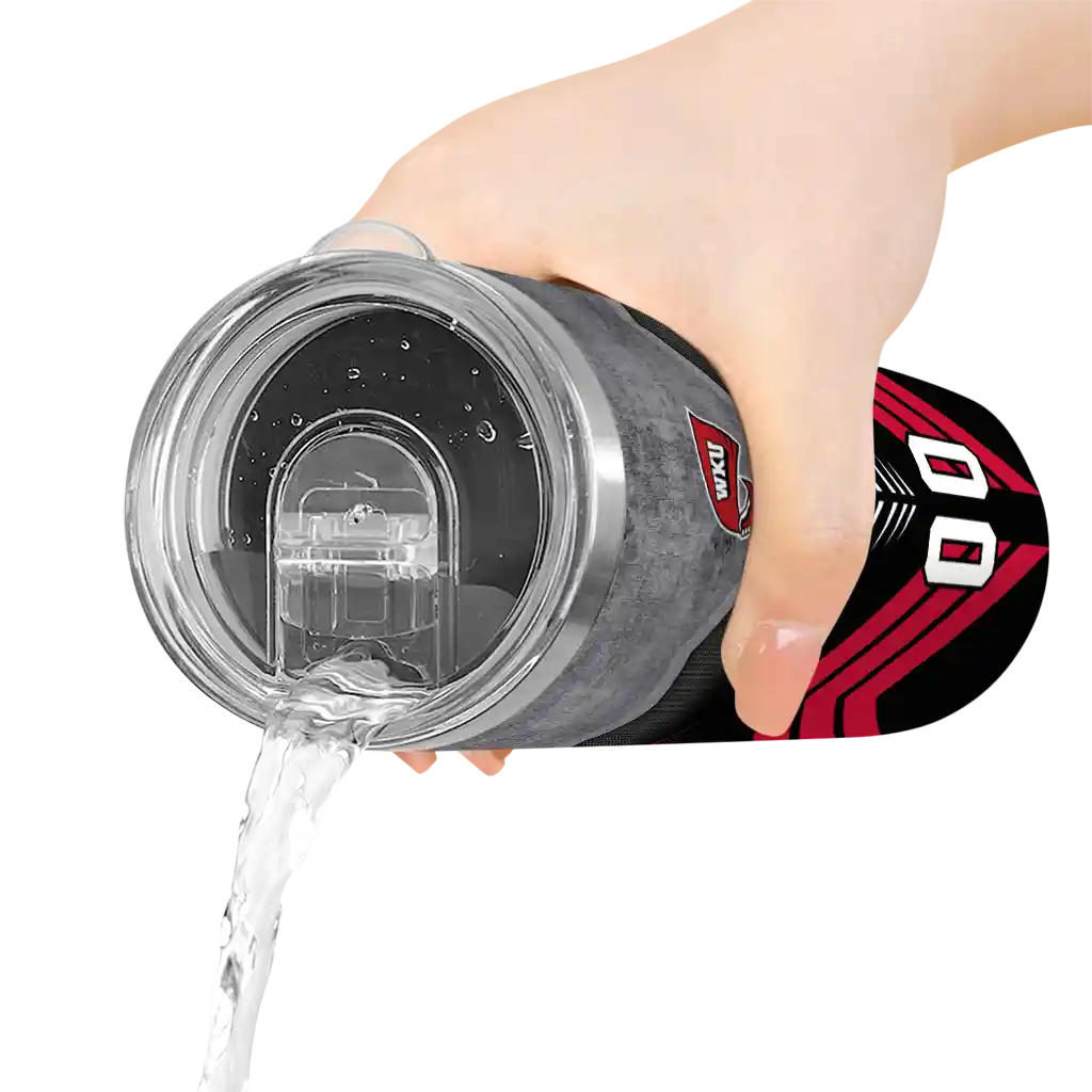 personalized-western-kentucky-hilltoppers-hexagon-honeycomb-red-black-skinny-tumbler-latest-model.webp
