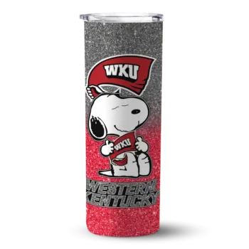 Personalized Western Kentucky Hilltoppers Snoopy Attitude Red Skinny Tumbler