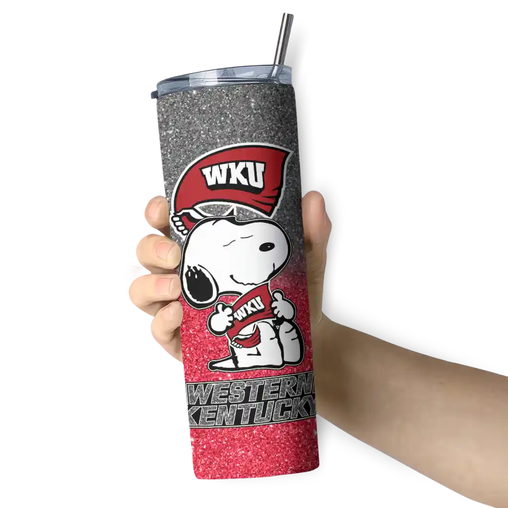 personalized-western-kentucky-hilltoppers-snoopy-attitude-red-skinny-tumbler-premium-grade.webp