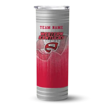 Personalized Western Kentucky Hilltoppers Swirl Texture Red Skinny Tumbler