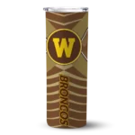 personalized-western-michigan-broncos-camo-texture-brown-skinny-tumbler-best-selling.webp