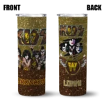 personalized-western-michigan-broncos-kiss-band-gold-skinny-tumbler-best-selling-1.webp