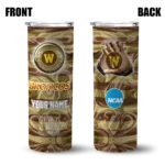 personalized-western-michigan-broncos-patterned-waves-brown-skinny-tumbler-best-selling.webp