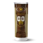personalized-western-michigan-broncos-stacked-diamond-brown-skinny-tumbler-best-selling.webp