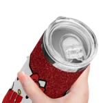personalized-wisconsin-badgers-hello-kitty-red-black-skinny-tumbler-best-selling.webp