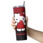 personalized-wisconsin-badgers-hello-kitty-red-black-skinny-tumbler-best-selling.webp