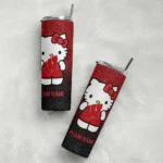 personalized-wisconsin-badgers-hello-kitty-red-black-skinny-tumbler-best-selling.webp