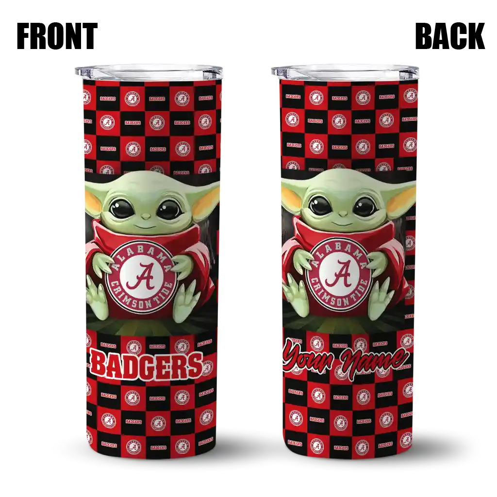 personalized-wisconsin-badgers-yoda-cozy-red-black-skinny-tumbler-fashion-forward.webp