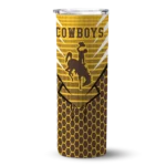 personalized-wyoming-cowboys-chevron-stripes-brown-skinny-tumbler-best-selling.webp