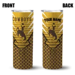 personalized-wyoming-cowboys-chevron-stripes-brown-skinny-tumbler-best-selling.webp