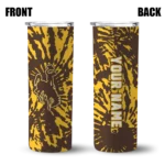 personalized-wyoming-cowboys-metallic-grid-brown-skinny-tumbler-best-selling.webp
