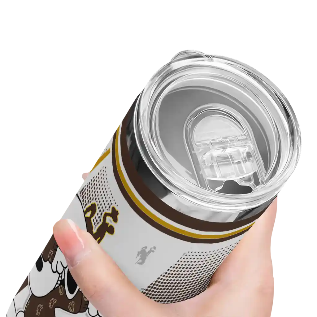 personalized-wyoming-cowboys-snoopy-dog-brown-white-skinny-tumbler-high-quality.webp