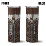 personalized-wyoming-cowboys-sparkle-drip-brown-skinny-tumbler-best-selling.webp