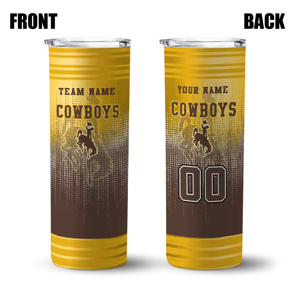 personalized-wyoming-cowboys-swirl-texture-brown-skinny-tumbler-fashion-forward.webp