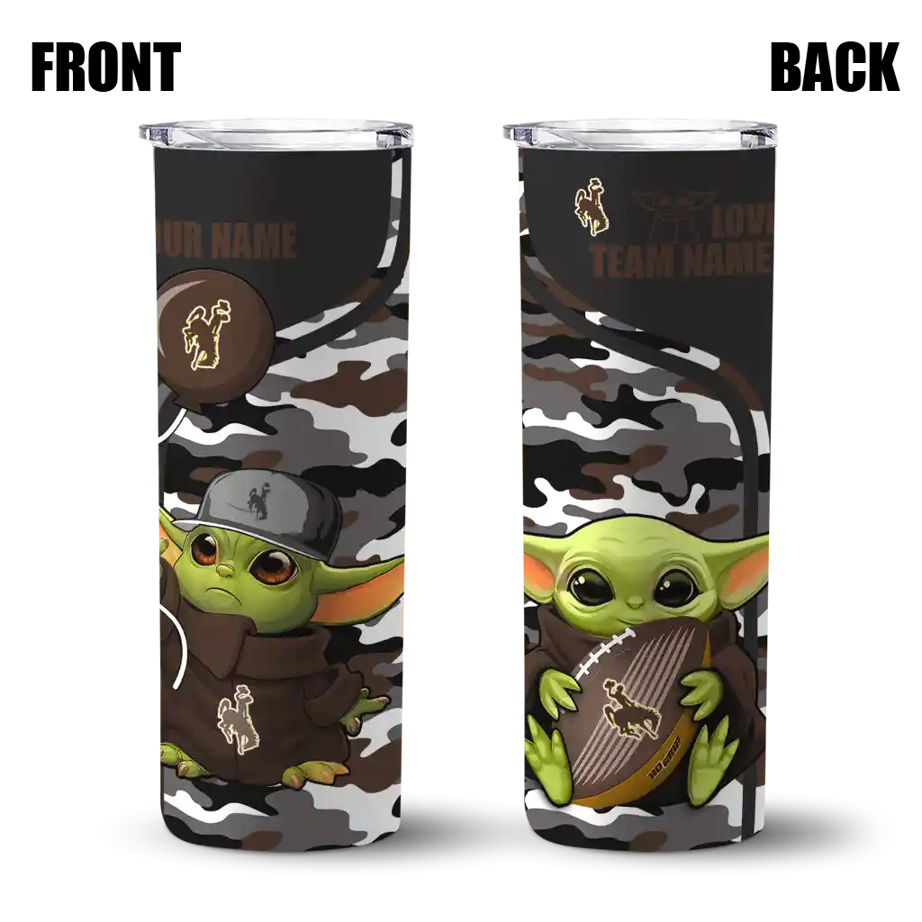 personalized-wyoming-cowboys-yoda-camo-brown-black-skinny-tumbler-fashion-forward.webp