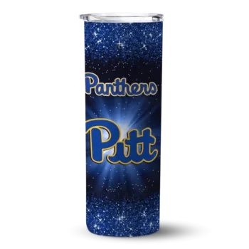 Pittsburgh Panthers Radiant Glitter Royal Blue Skinny Tumbler