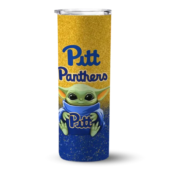 pittsburgh panthers yoda smile royal blue skinny tumbler best selling