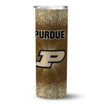 Purdue Boilermakers Radiant Glitter Gold Skinny Tumbler