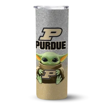 Purdue Boilermakers Yoda Smile Gold Skinny Tumbler
