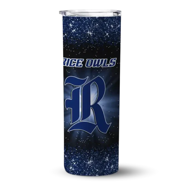 rice owls radiant glitter navy blue skinny tumbler best selling