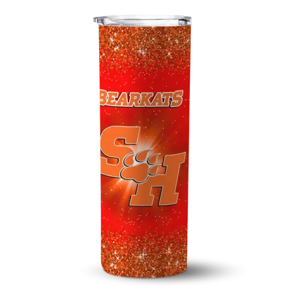 sam houston bearkats radiant glitter orange skinny tumbler best selling