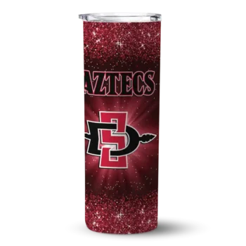 San Diego State Aztecs Radiant Glitter Red Skinny Tumbler