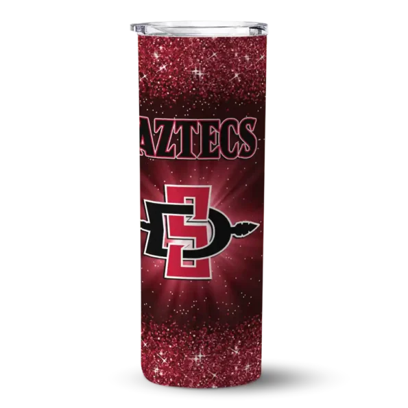san diego state aztecs radiant glitter red skinny tumbler best selling 1