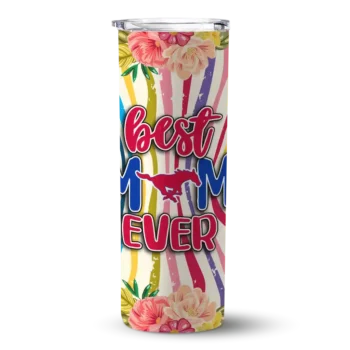 SMU Mustangs Flower Cluster Skinny Tumbler