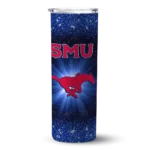 smu-mustangs-radiant-glitter-blue-skinny-tumbler-best-selling.webp
