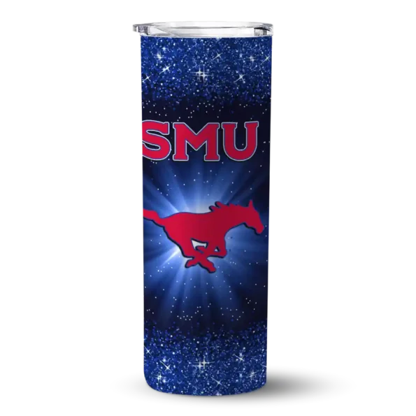 smu mustangs radiant glitter blue skinny tumbler best selling