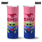 smu-mustangs-yoda-smile-blue-skinny-tumbler-best-selling.webp