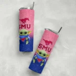 smu-mustangs-yoda-smile-blue-skinny-tumbler-best-selling.webp
