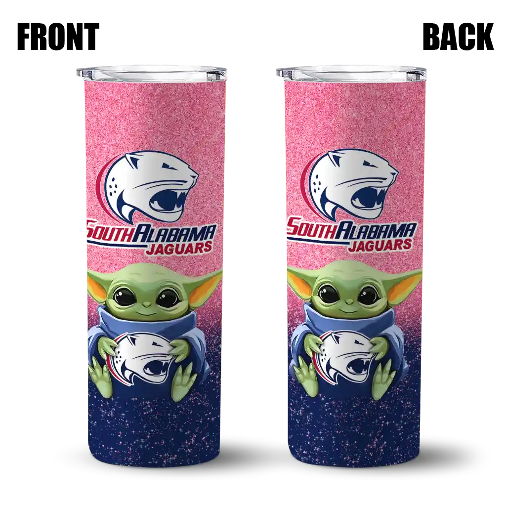south-alabama-jaguars-yoda-smile-blue-skinny-tumbler-fashion-forward.webp
